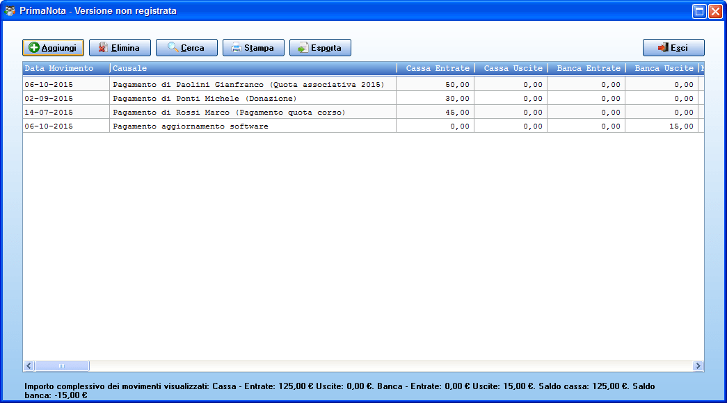Schermata dei report del software AssoMeglio