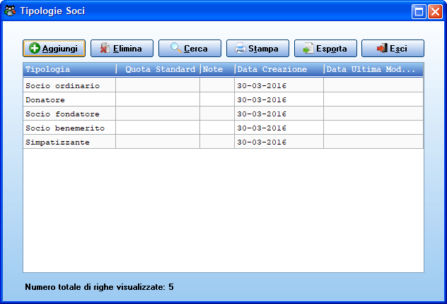 Schermata 6 del software gestione associazione AssoMeglio