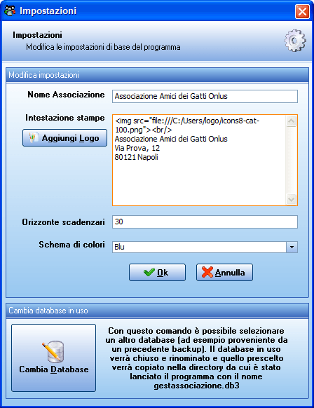 Schermata 16 del software gestione associazione AssoMeglio