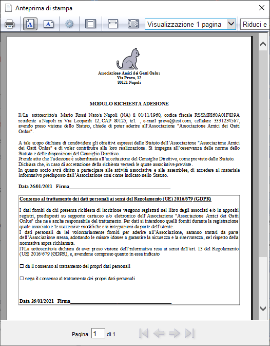 Schermata 28 del software gestione associazione AssoMeglio